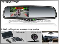 car reverse sensor built-in rear view mirror with back camera display monitor and auto-dimming compass