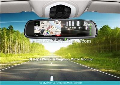 4.3 GPS navigator rearview mirror with bluetooth calling with replacement OEM bracket and reverse display