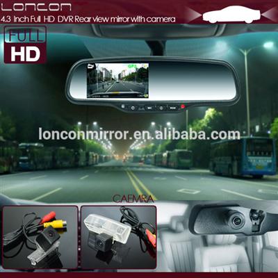 Night vision front camera Full hd dvr rearview mirror monitor ambarella a7 solution