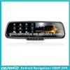 5 inch Android touch screen car interior rearview mirror with Bluetooth, GPS,dual ways DVR recording