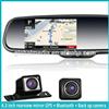 car GPS navigation rearview mirror monitor with reverse camera display