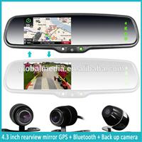 Car GPS Navigation IGO map Bluetooth Car Rearview Mirror withcar rear camera disaply special for any car