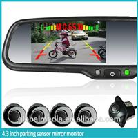 Auto dimming rearview mirror with reverse camera rearview monitor and OEM parking sensor