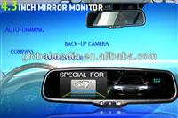 4.3inch car rearview mirror with autodimming,parking sensor