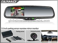 3.5 inch car parking sensor rearview mirror with auto-dimming