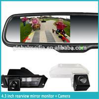 4.3 inch car rearview mirror with car camera and car monitor display