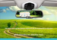 4.3" high brightness GPS navigator, GPS satellite map, rearview mirror with bluetooth function