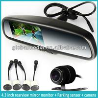 4.3inch car rearview mirror with autodimming,parking sensor,compass