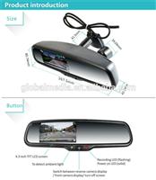 4.3 inch CAR DVR mirror monitor with 1080P,reverse camera display, g-sensor