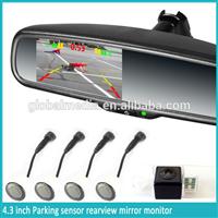 4.3 inch parking sensor rear view car mirror, reverse display,auto-dimming