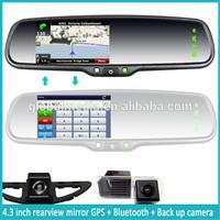 automotive car gps navigator rearview mirror with bletooth