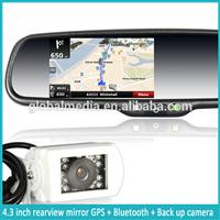 car gps navigation rearview mirror with car radio player