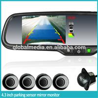 4.3 inch interior car parking sensor Rearview monitor with 4 replaceable detectors