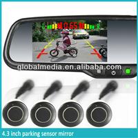 3.5" OEM mirror monitor with reverse camera display and parking sensor