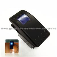 12V 20A Blue LED Light Printing 3 Position Rocker Switch