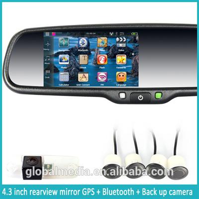 Germid 4.3" GPS Car navigation system, satellite GPS map, rear view mirror with bluetooth function