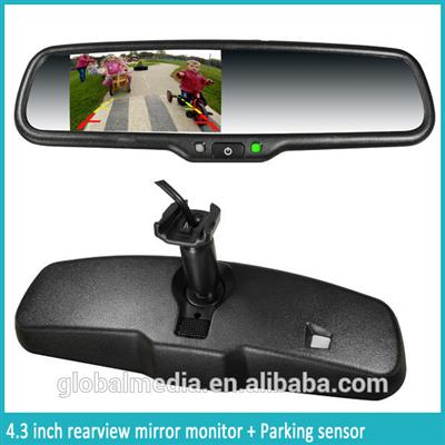 Auto dimming rearview mirror with wireless reverse camera rearview monitor and OEM bracket