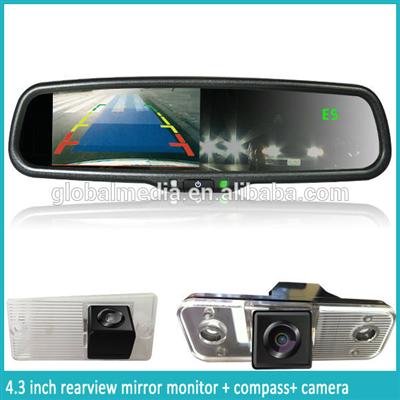 flat autodimming rearview mirror with parking assist, reverse camera,compass,temperature