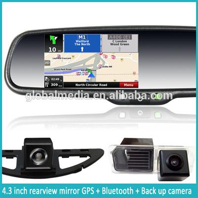 gps & navigation rearview mirror with bluetooth, fm transmitter, built-in map