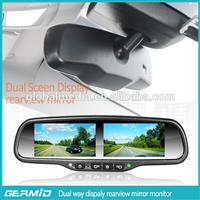Multiple display mirror monitor with dual 4.3 inch lcd screen car rearview mirror monitor with reverse display