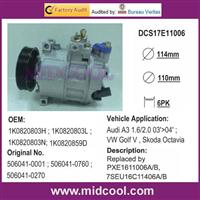 AUTO A/C COMPRESSOR FOR A3 1.6/2.0 03'>04' ;VW Golf V , Skoda Octavia
