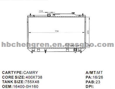 Radiator 16400-0H160 For TOYOTA CAMRY 2004 SOLARA 2.4L MT