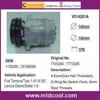 V5 AUTO A/C COMPRESSOR for Fiat Tempra/Tipo 1.4/1.6 93' Lancia Dedra/Delta 1.8
