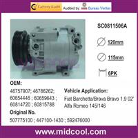 AUTO A/C COMPRESSOR for Fiat Barchetta/Brava Bravo 1.9 02' Alfa Romeo 145/146