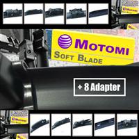 Universal Soft Wiper Blades Flat Blades + 8 Adapter Multifunctional Windshield Blades