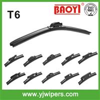 Long life soft wiper blade with multiple clips