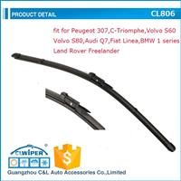 Grade A super natural wiper blade with soft rubber strip for Peugeot 307