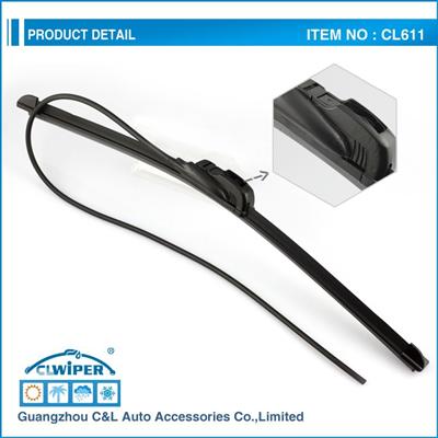 universal type flat wiper blade with spray nozzle