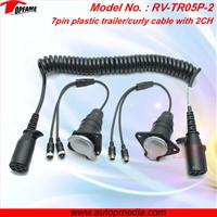 Trailer 0.4m*4m*0.4m 7pin plastic connector cable for truck/lorry/caravan camera system