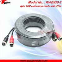 RV-EX20-2car camera cable, Aviation plug cable for car rearview system, reversing system