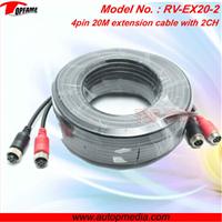 RV-EX20-2 car backup camera cable, Aviation plug cable for car rearview system, reversing system