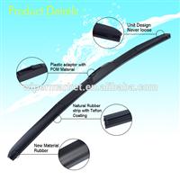 Rubber windshield wiper blade hybrid type