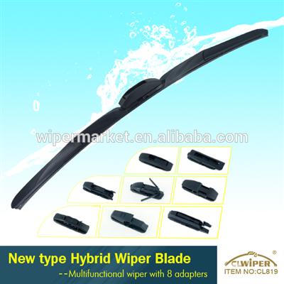 Multifunctional hybrid car windshield wiper blade with many adaptors