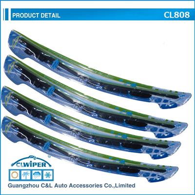 Banana Type CL808 9 adaptors windshield wiper blade, Grade A rubber refill