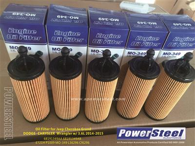 Oil Filter # 68191349AA, 68191349AB, E721H P1009, MO-349, L36296, Cf6296