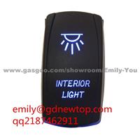 12V Boat Carling Style Blue Rocker Switch SPST ON-OFF LED Light Waterproof