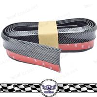 Car Accessories Parts 2.5m Carbon Fiber Bumper Front Lip Skirt Protector With 3M Tape.