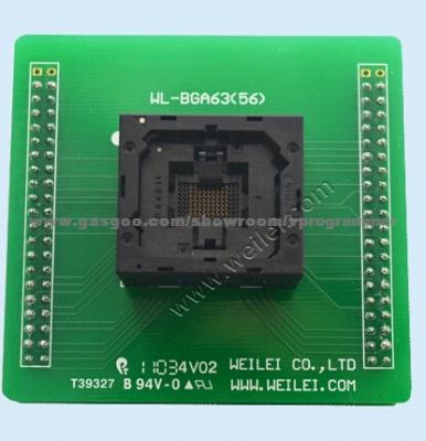 FBGA63 Chip Adapter For Wellon Programer 0.8mm Pitch
