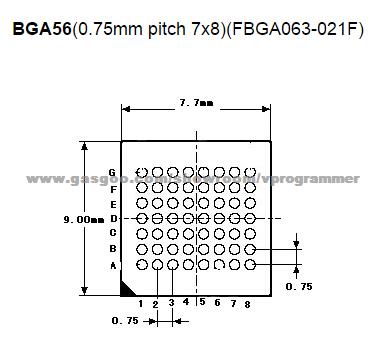 BGA56 Ic Socket For Wellon Programer 0.75mm Pitch BGA56 Socket