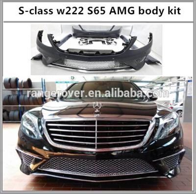 high quality s-class w222 S65 amg style body kit PP material bumper