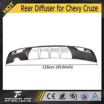 JC Auto Parts PP Rear Bumper Diffuser for Chevy Cruze Silver Black