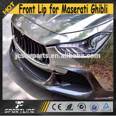 A Style Carbon Fiber Car Front Lip Spoiler for Maserati Ghibli Sedan 4Door 14-16