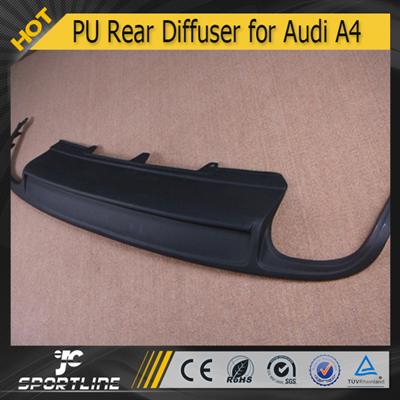 Dual Outlet PU S4 Style Rear Bumper Diffuser for Audi A4 B8