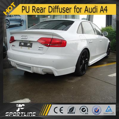 PU R Style Rear Bumper Diffuser for Audi A4 B8 2009 UP