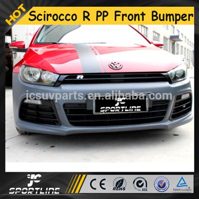 R Style Poly PP Car Front Bumper Grille DRL Body Kits for VW Scirocco