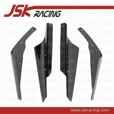 FOR MITSUBISHI LANCER EVO 10 EVO X VER VA STYLE CARBON FIBER FRONT BUMPER CANARDS SPLITTER 2009 (JSK200871)